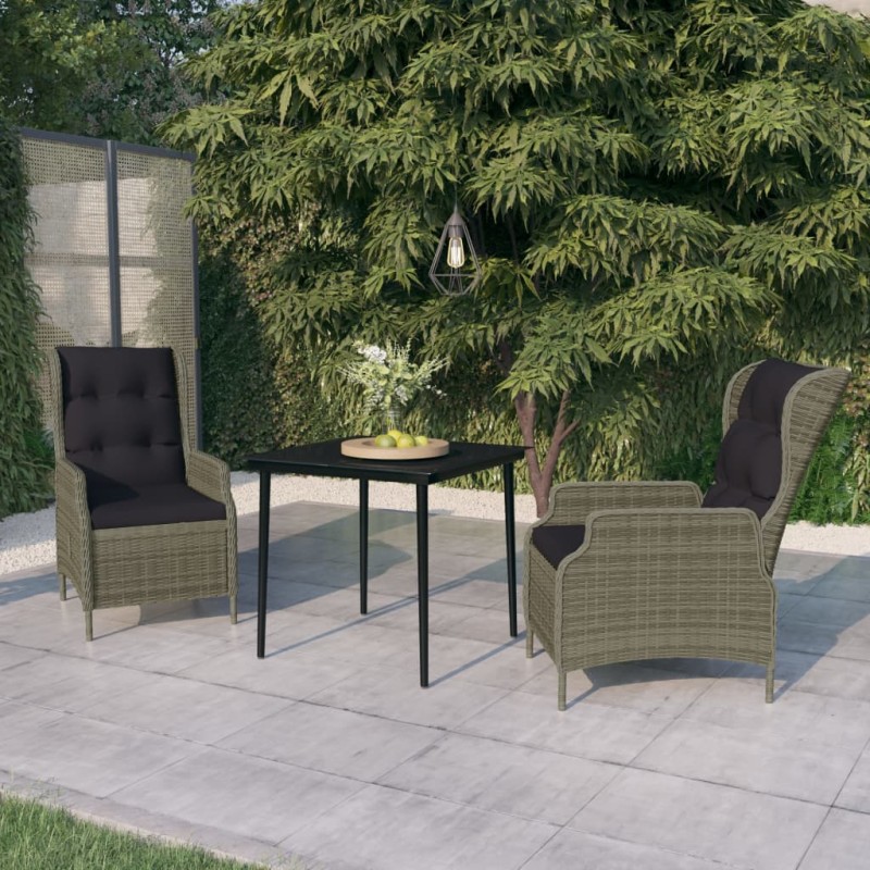 Set Mobili da Pranzo per Giardino 3 pz Marrone Set Mobili da Pranzo per Giardino 3 pz Marrone
