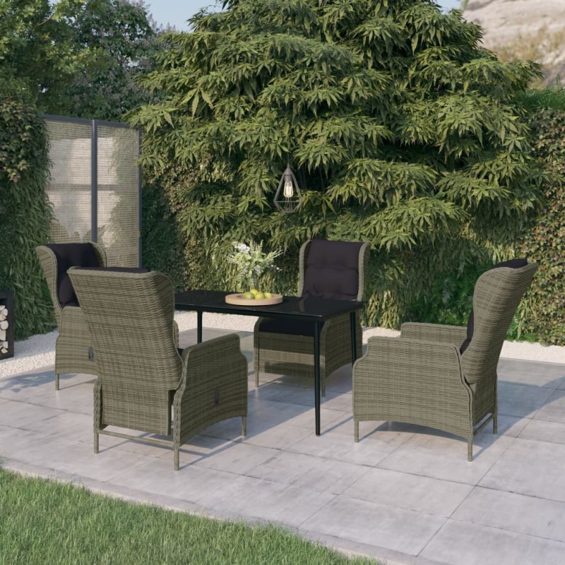 Set Mobili da Pranzo per Giardino 5 pz Marrone Set Mobili da Pranzo per Giardino 5 pz Marrone