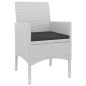 Set da Pranzo per Giardino 7 pz con Cuscini Polyrattan e Vetro Set da Pranzo per Giardino 7 pz con Cuscini Polyrattan e Vetro
