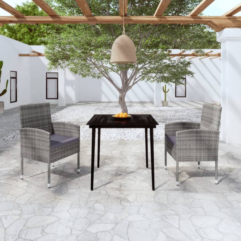 Set Mobili da Pranzo per Giardino 3 pz Antracite Set Mobili da Pranzo per Giardino 3 pz Antracite