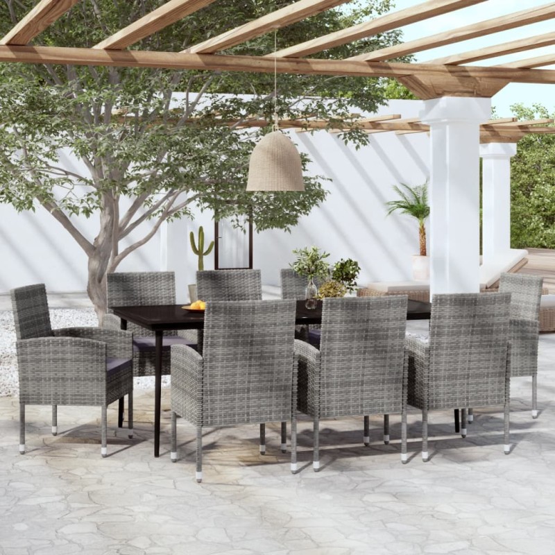 vidaXL Set da Pranzo da Giardino 9 pz Antracite vidaXL Set da Pranzo da Giardino 9 pz Antracite