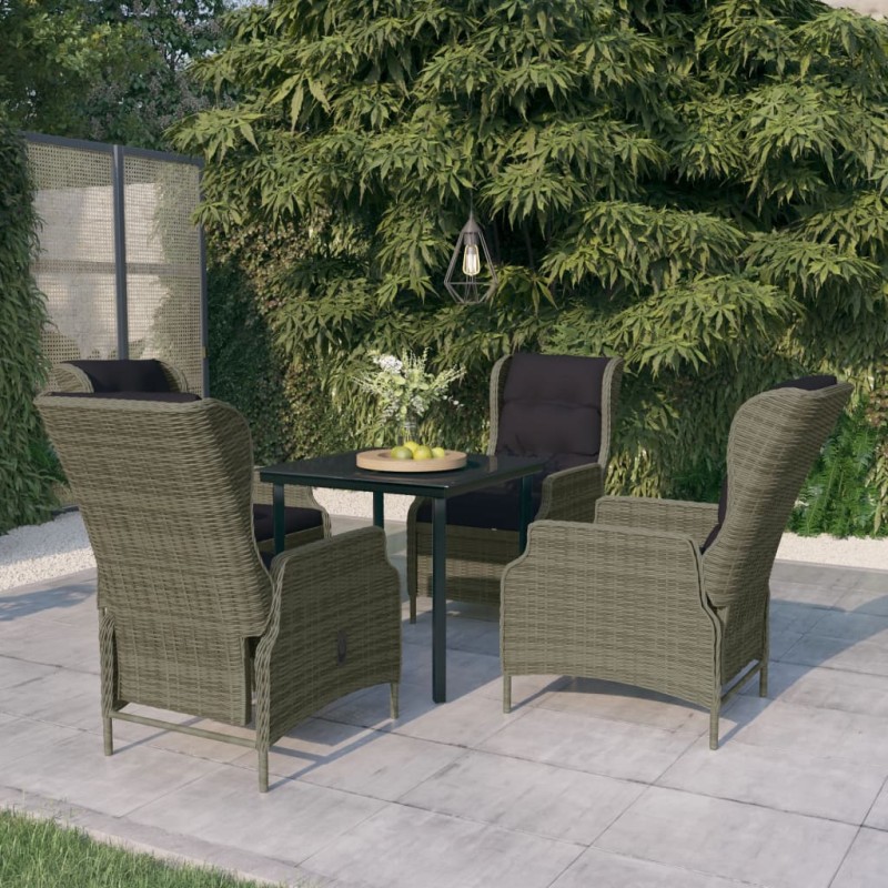 Set Mobili da Pranzo per Giardino 5 pz Marrone Set Mobili da Pranzo per Giardino 5 pz Marrone