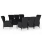 Set Mobili da Pranzo per Giardino 9 pz Grigio Scuro