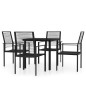 Set Mobili da Pranzo per Giardino 5 pz Nero Set Mobili da Pranzo per Giardino 5 pz Nero