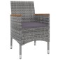 Set da Pranzo da Giardino con Cuscini 9 pz Polyrattan e Vetro Set da Pranzo da Giardino con Cuscini 9 pz Polyrattan e Vetro