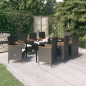 Set Mobili da Pranzo da Giardino 9 pz con Cuscini Nero Set Mobili da Pranzo da Giardino 9 pz con Cuscini Nero
