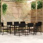 Set Mobili da Pranzo da Giardino 9 pz Nero Set Mobili da Pranzo da Giardino 9 pz Nero