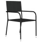 Set Mobili da Pranzo da Giardino 9 pz Nero Set Mobili da Pranzo da Giardino 9 pz Nero