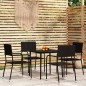 vidaXL Set Mobili da Pranzo da Giardino 5 pz Nero vidaXL Set Mobili da Pranzo da Giardino 5 pz Nero