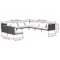 Set Divani da Giardino 9 pz con Cuscini Polyrattan Grigio Scuro Set Divani da Giardino 9 pz con Cuscini Polyrattan Grigio Scuro