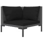 Set Divani Giardino 8 pz con Cuscini in Polyrattan Grigio Scuro
