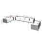 Set Divani Giardino 8 pz con Cuscini in Polyrattan Grigio Scuro