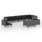 Set Divani Giardino 9pz con Cuscini Rattan Rotondo Grigio Scuro Set Divani Giardino 9pz con Cuscini Rattan Rotondo Grigio Scuro