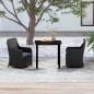 Set da Pranzo per Giardino 3 pz con Cuscini Nero Set da Pranzo per Giardino 3 pz con Cuscini Nero