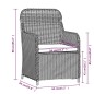 Set da Pranzo per Giardino 3 pz con Cuscini Nero Set da Pranzo per Giardino 3 pz con Cuscini Nero