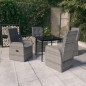 Set Mobili da Pranzo da Giardino con Cuscini 5 pz Grigio