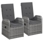 Set Mobili da Pranzo da Giardino con Cuscini 5 pz Grigio