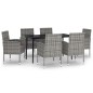 vidaXL Set da Pranzo da Giardino 7 pz Antracite