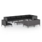 Set Divani da Giardino 10pz con Cuscini Polyrattan Grigio Scuro Set Divani da Giardino 10pz con Cuscini Polyrattan Grigio Scuro