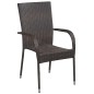 Set da Pranzo per Giardino 9 pz con Cuscini Marrone e Nero Set da Pranzo per Giardino 9 pz con Cuscini Marrone e Nero