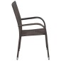 Set da Pranzo per Giardino 9 pz con Cuscini Marrone e Nero Set da Pranzo per Giardino 9 pz con Cuscini Marrone e Nero