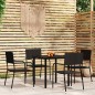 vidaXL Set Mobili da Pranzo da Giardino 5 pz Nero