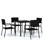 vidaXL Set Mobili da Pranzo da Giardino 5 pz Nero