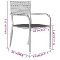 vidaXL Set Mobili da Pranzo da Giardino 5 pz Nero