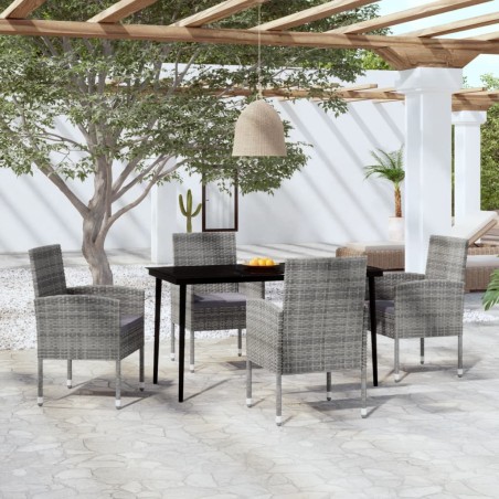 Set Mobili da Pranzo per Giardino 5 pz Antracite