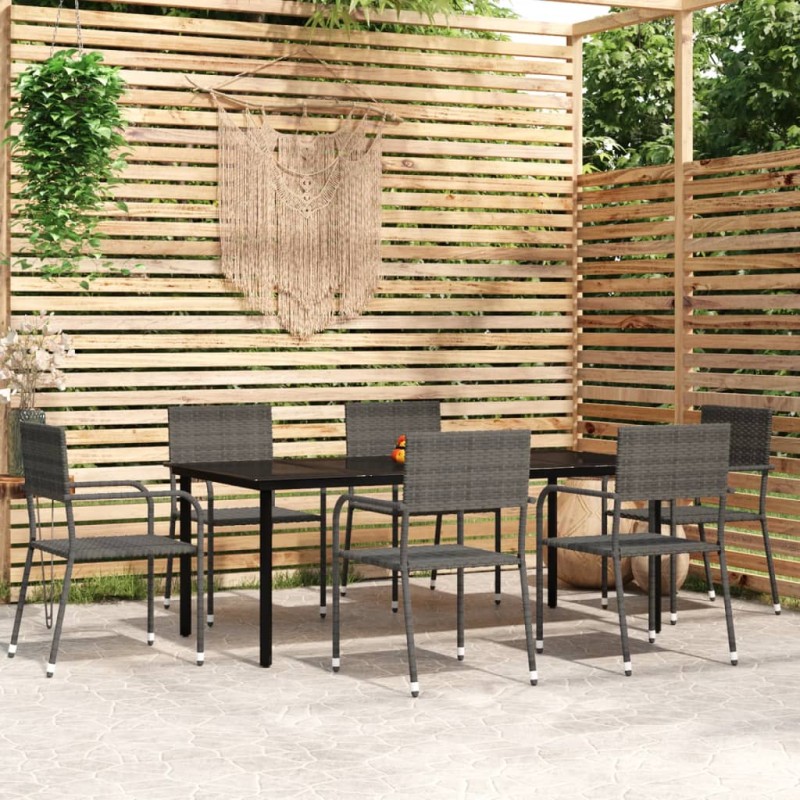 Set Mobili da Pranzo da Giardino 7 pz Grigio Set Mobili da Pranzo da Giardino 7 pz Grigio