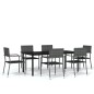 Set Mobili da Pranzo da Giardino 7 pz Grigio Set Mobili da Pranzo da Giardino 7 pz Grigio