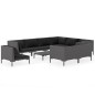 Set Divani da Giardino 10pz con Cuscini Polyrattan Grigio Scuro Set Divani da Giardino 10pz con Cuscini Polyrattan Grigio Scuro