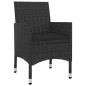 Set da Pranzo da Giardino 5 pz con Cuscini Polyrattan e Vetro Set da Pranzo da Giardino 5 pz con Cuscini Polyrattan e Vetro