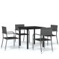 vidaXL Set Mobili da Pranzo da Giardino 5 pz Grigio