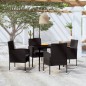 Set Mobili da Pranzo per Giardino 5 pz Nero Set Mobili da Pranzo per Giardino 5 pz Nero