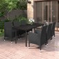 Set da Pranzo da Giardino 7 pz e Cuscini in Polyrattan e Vetro Set da Pranzo da Giardino 7 pz e Cuscini in Polyrattan e Vetro