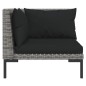 Set Divani Giardino 6 pz con Cuscini in Polyrattan Grigio Scuro Set Divani Giardino 6 pz con Cuscini in Polyrattan Grigio Scuro