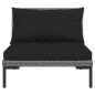Set Divani da Giardino 7 pz con Cuscini Polyrattan Grigio Scuro Set Divani da Giardino 7 pz con Cuscini Polyrattan Grigio Scuro