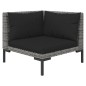 Set Divani da Giardino 7 pz con Cuscini Polyrattan Grigio Scuro Set Divani da Giardino 7 pz con Cuscini Polyrattan Grigio Scuro