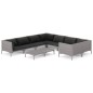 Set Divani da Giardino 9pz con Cuscini Polyrattan Grigio Scuro Set Divani da Giardino 9pz con Cuscini Polyrattan Grigio Scuro
