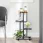 Fioriera a 4 Piani con Ruote 44x23x80 cm Ferro Nero Fioriera a 4 Piani con Ruote 44x23x80 cm Ferro Nero
