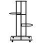 Fioriera a 4 Piani con Ruote 44x23x80 cm Ferro Nero Fioriera a 4 Piani con Ruote 44x23x80 cm Ferro Nero