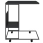vidaXL Tavolino con Ruote Nero 55x36x63,5 cm in Legno Multistrato vidaXL Tavolino con Ruote Nero 55x36x63,5 cm in Legno Multistrato