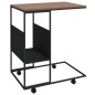 Tavolino con Ruote Nero 55x36x63,5 cm in Legno Multistrato Tavolino con Ruote Nero 55x36x63,5 cm in Legno Multistrato