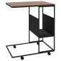 Tavolino con Ruote Nero 55x36x63,5 cm in Legno Multistrato Tavolino con Ruote Nero 55x36x63,5 cm in Legno Multistrato