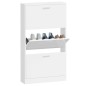 Scarpiera Bianco Lucido 59x17x108 cm in Legno Multistrato