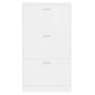 Scarpiera Bianco Lucido 59x17x108 cm in Legno Multistrato