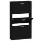 Scarpiera Nera 59x17x108 cm in Legno Multistrato Scarpiera Nera 59x17x108 cm in Legno Multistrato