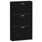 Scarpiera Nera 59x17x108 cm in Legno Multistrato Scarpiera Nera 59x17x108 cm in Legno Multistrato