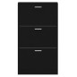Scarpiera Nera 59x17x108 cm in Legno Multistrato Scarpiera Nera 59x17x108 cm in Legno Multistrato